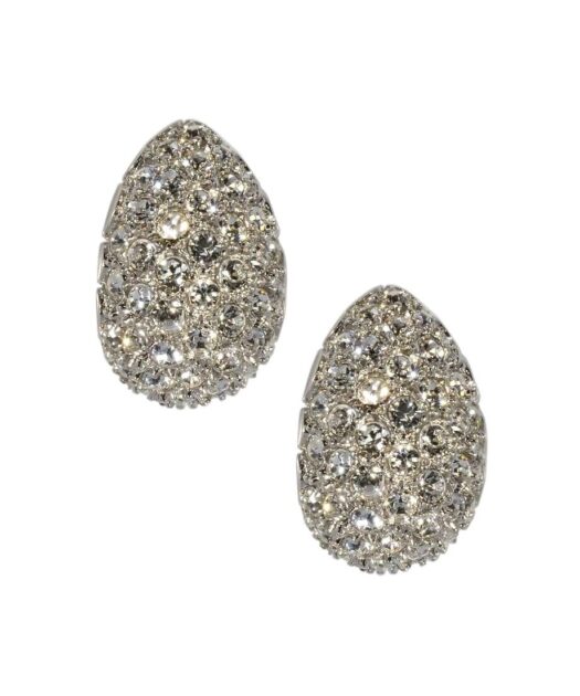 Pendientes pequeños con cristales blancos de plata rodinada