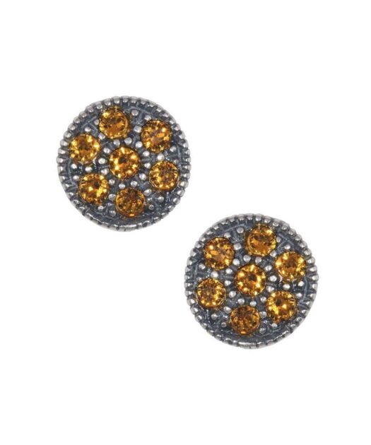 Pendientes pequeños con cristales dorados de plata envejecida