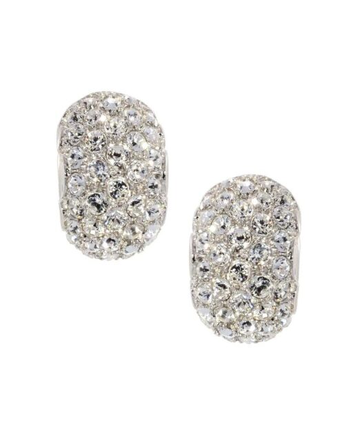 Pendientes pequeños con mucho brillo de plata rodinada