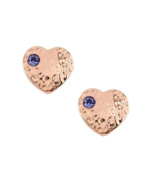 Pendientes pequeños corazón de plata bañada en oro amarillo