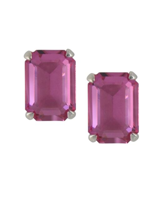 Pendientes pequeños de color malva fabricados en plata de ley