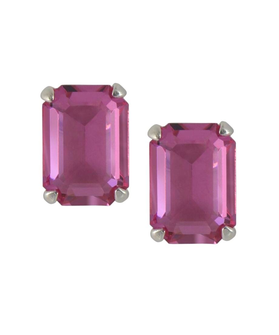 Pendientes pequeños de color malva fabricados en plata de ley