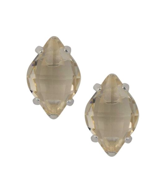 Pendientes pequeños de garras con un cristal color fumé