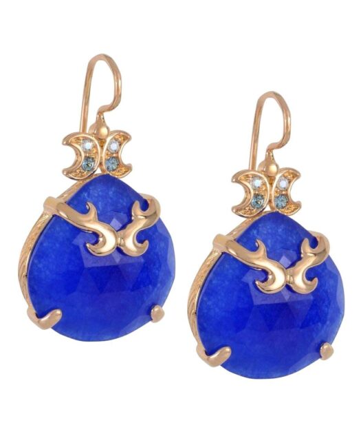 Pendientes piedra azul de plata de primera ley