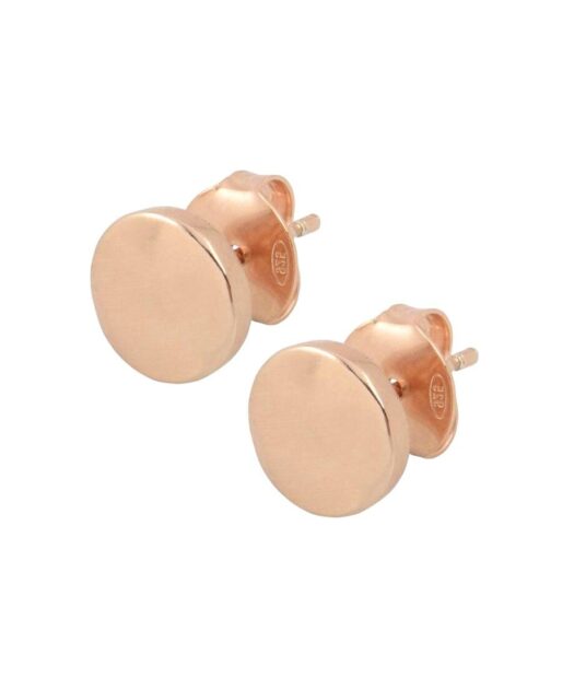 Pendientes redondos oro rosa fabricados en plata de primera ley