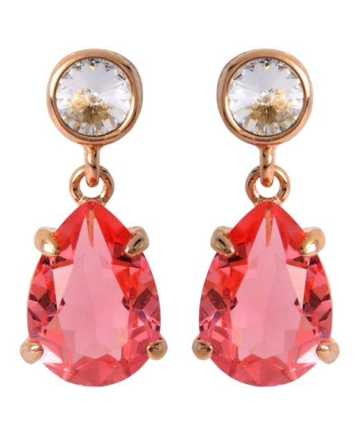 Pendientes rosas de plata de primera ley con Swarovski Elements