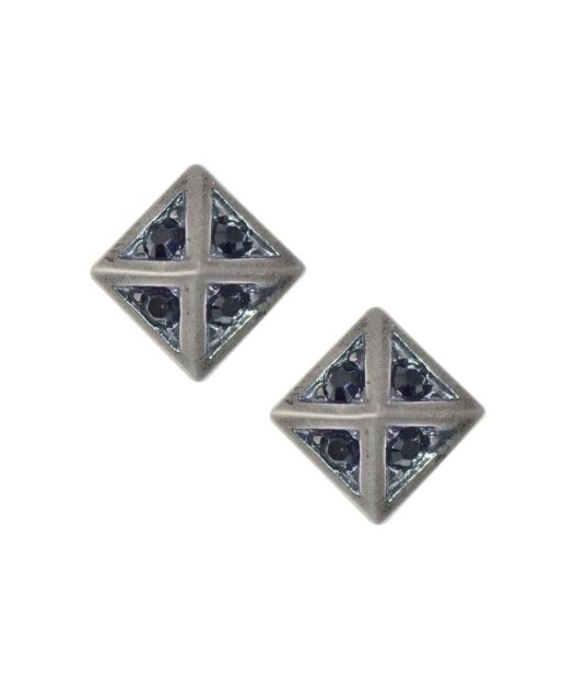 Pendientes Swarovski cuadrados de plata de primera ley