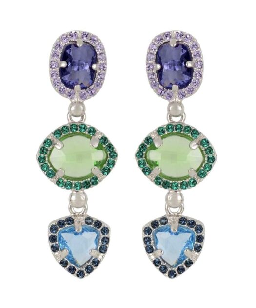 Pendientes Swarovski Elements varios colores de plata rodinada