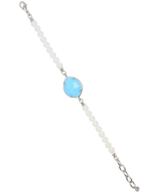 Pulsera Alegría con Swarovski Elements en tonos blancos y azules de plata bañada en rodio