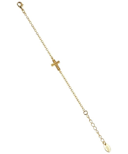 Pulsera cadena con calavera de plata de ley bañada en oro amarillo