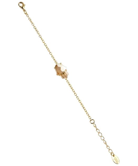 Pulsera cadena mano de fátima de plata de ley con baño de oro rosa
