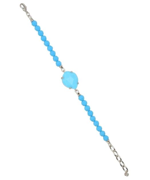 Pulsera Alegría con cristales Swarovski mate en tonos azules de plata bañada en rodio