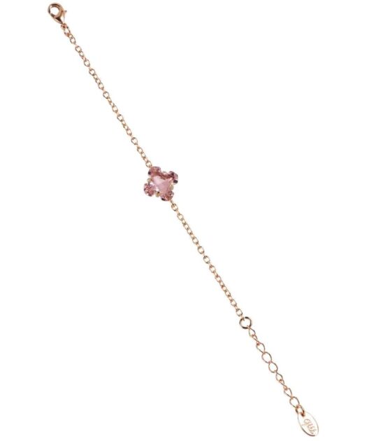 Pulsera de cadena de plata de ley con un cristal Swarovski