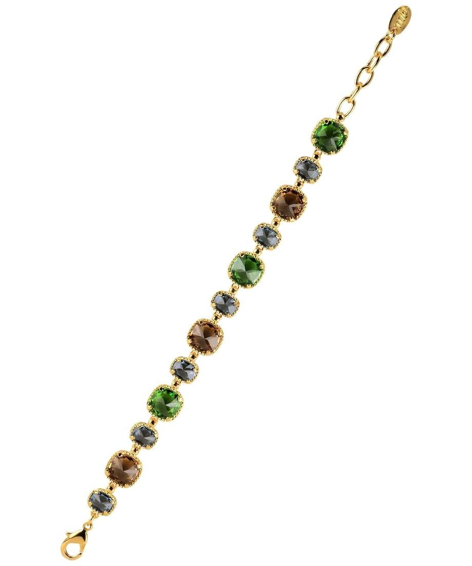 Pulsera dorada con tres colores de plata de primera ley