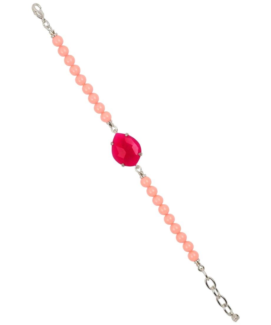 Pulsera Alegría con cristales Swarovski mate en tonos rosas y fucsias de plata bañada en rodio