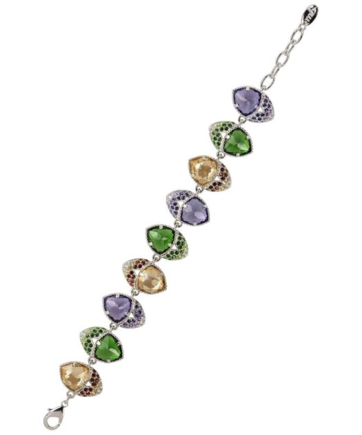 Pulsera fiesta de plata rodinada con cristales Swarovski