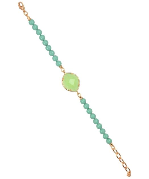 Pulsera fina de plata con piedras semipreciosas