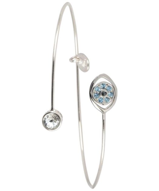 Pulsera ojo de horus de plata de primera ley bañada en rodio