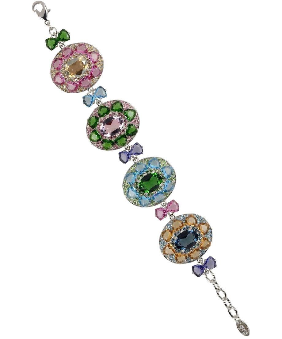 Pulsera plata rodinada con Swarovski Elements de colores Pulsera plata rodinada con Swarovski Elements de colores