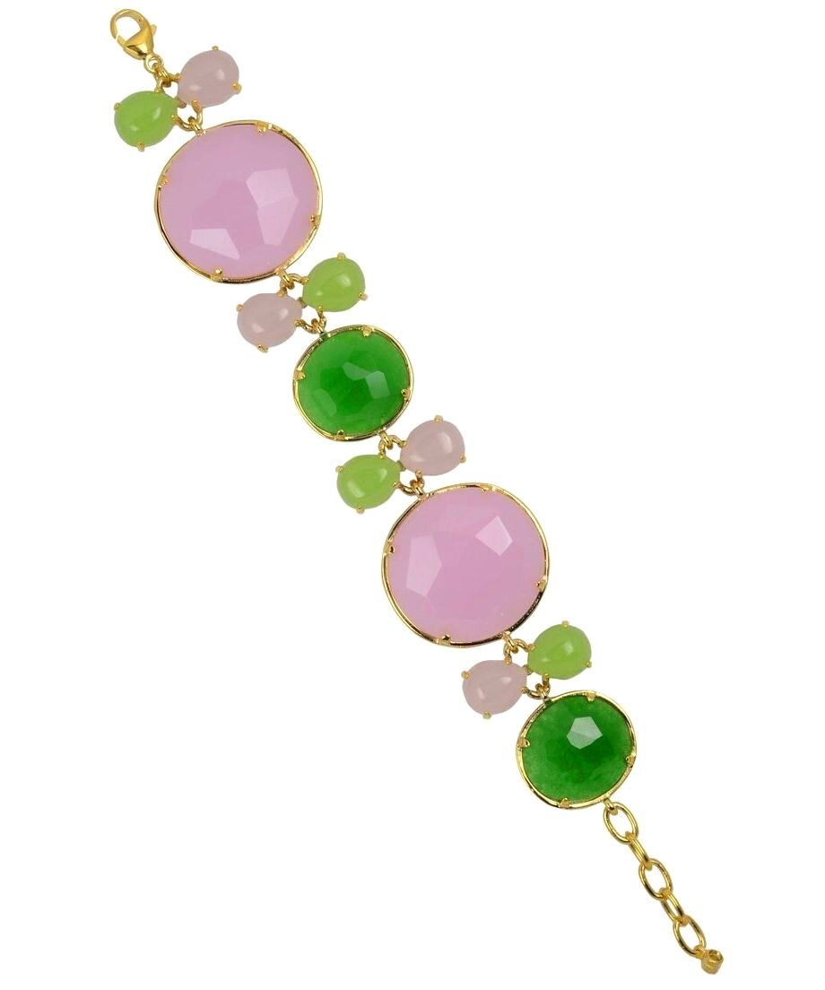 Pulsera Alegría verde y rosa