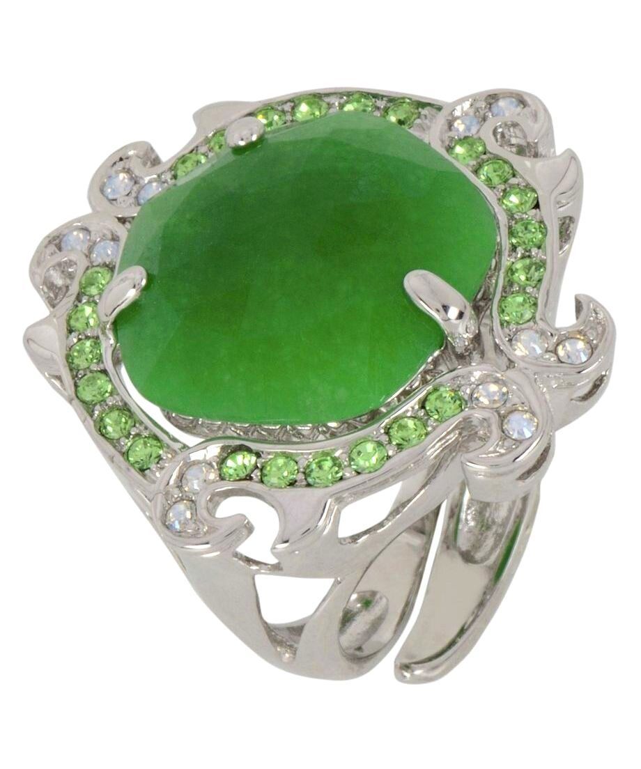 Sortija en color verde fabricada en plata de primera ley