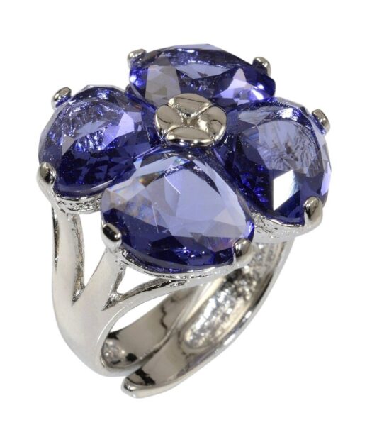 Anillo color violeta de plata de primera ley rodinada