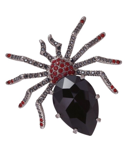 Broche Araña de plata y cristales de Swarovski en diversos tonos de la colección exclusiva de Máximo Betro. Joyería Turón, tienda online.