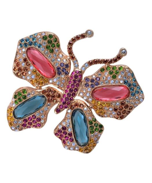 Broche Mariposa de plata y cristales de Swarovski en diversos tonos de la colección exclusiva de Máximo Betro. Joyería Turón, tienda online.