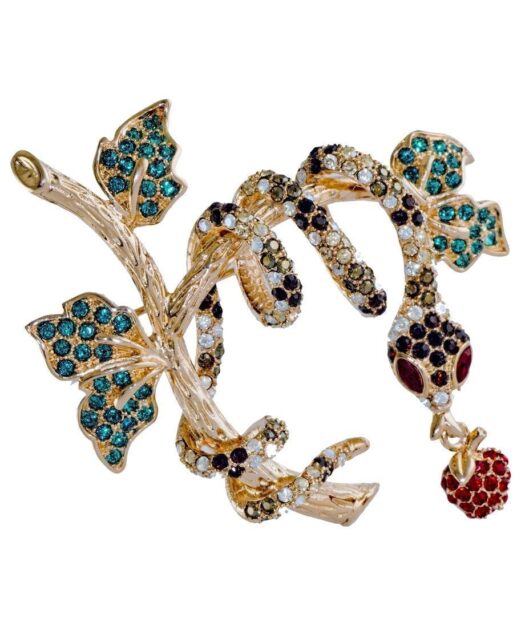 Broche Serpiente de plata y cristales de Swarovski en diversos tonos de la colección exclusiva de Máximo Betro. Joyería Turón, tienda online.