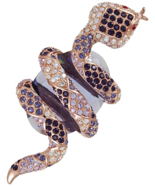 Broche Serpiente Enroscada de plata y cristales Swarovski en diversos tonos de la colección exclusiva de Máximo Betro. Joyería Turón, tienda online.