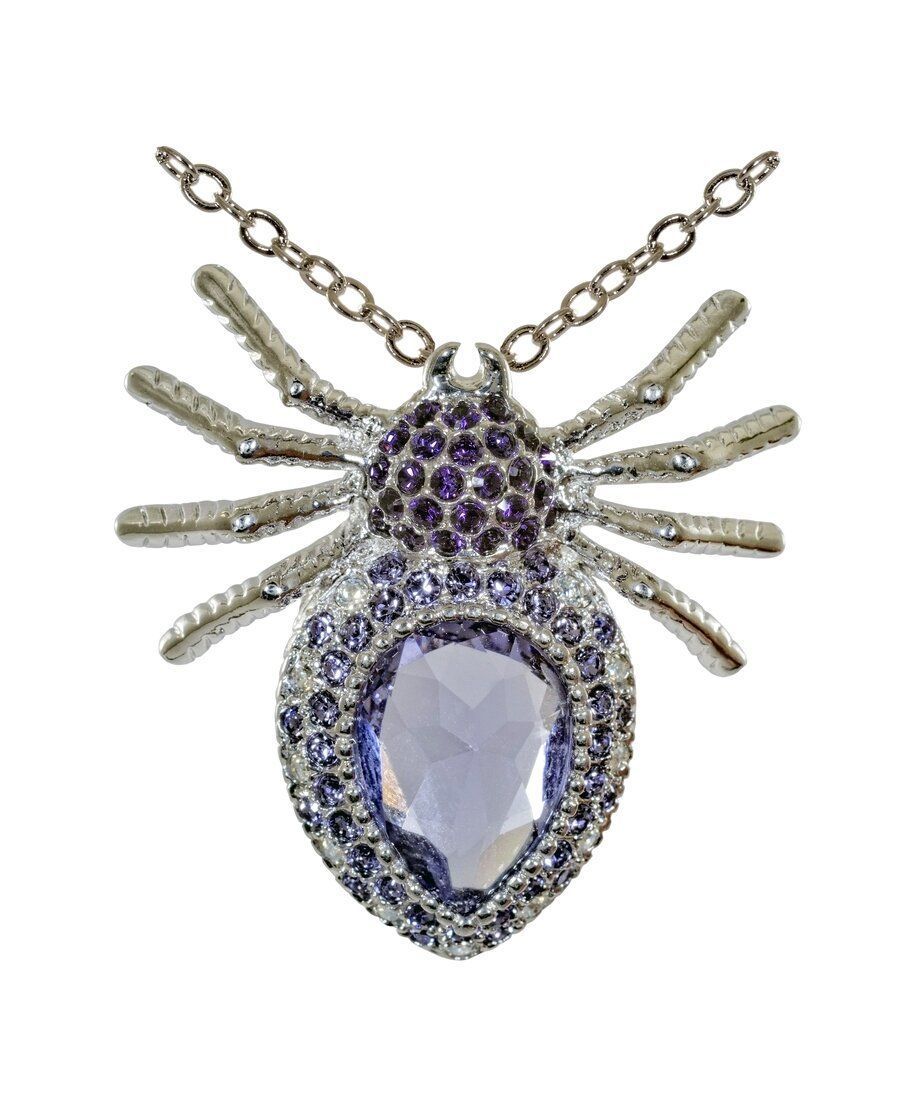 Colgante Araña de plata y cristales de Swarovski en tonos morados de la colección exclusiva de Máximo Betro. Joyería Turón, tienda online.