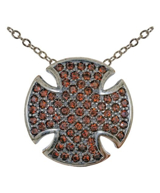 Colgante cruz de plata con cristales Swarovski