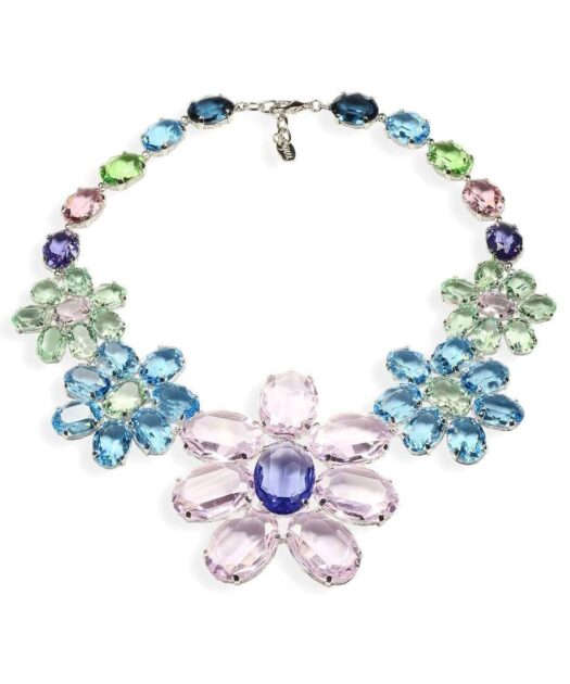 Collar con cristales Swarovski multicolor de plata bañada en rodio de la colección Luz y Color