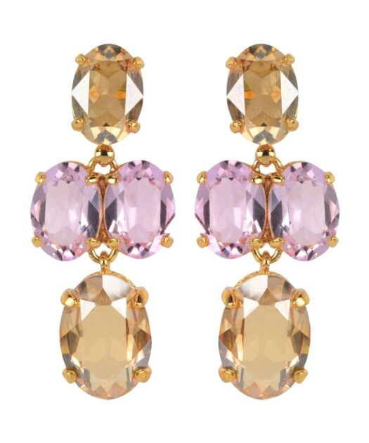 Pendientes color oro rosa de plata de primera ley