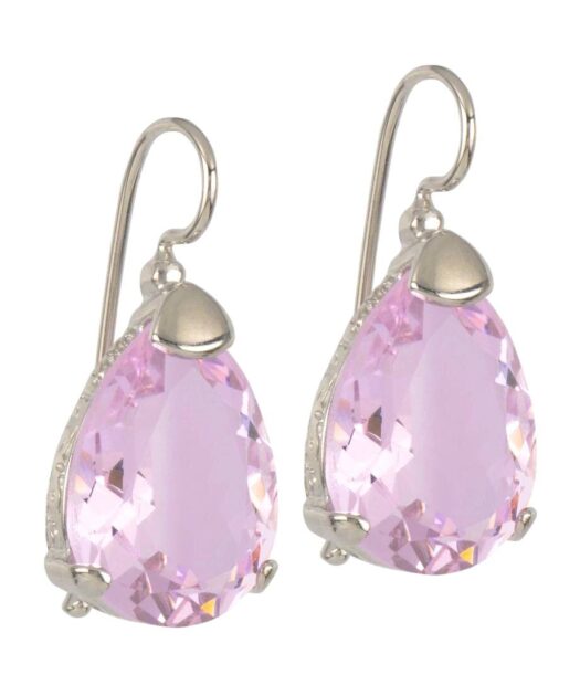 Pendientes cristal facetado Swarovski fabricados en plata rodinada