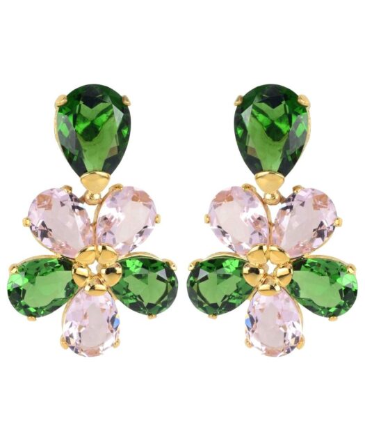 Pendientes de cristal y plata con Swarovski Elements de colores
