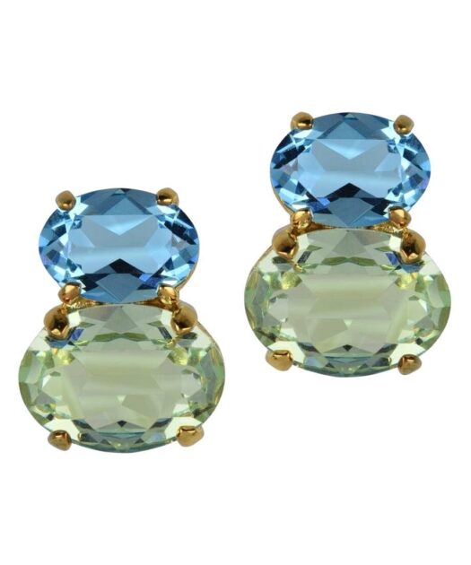 Pendientes dos colores fabricados en plata de ley con baño de oro