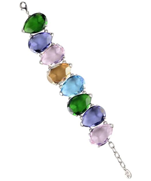 Pulsera de cinco colores con cristales Swarovski forma de lágrima, adaptable a diferentes medidas