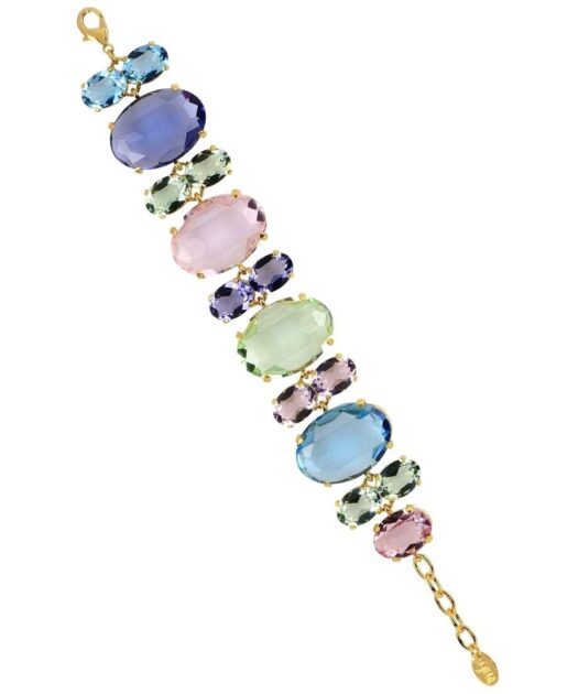 Pulsera de plata azul, verde y rosa