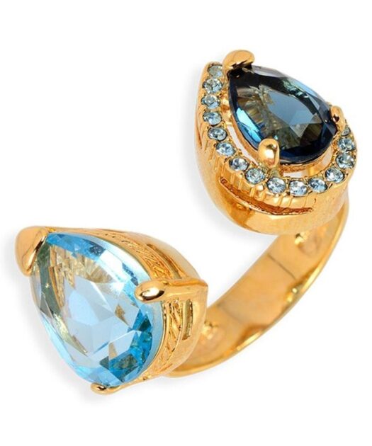 Anillo abierto Swarovski Elements fabricado en plata de ley
