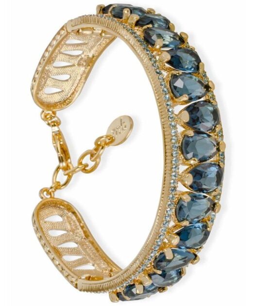 Brazalete Swarovski Elements black índigo de plata de ley