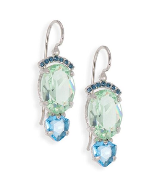 Pendientes azules y verdes de plata de ley