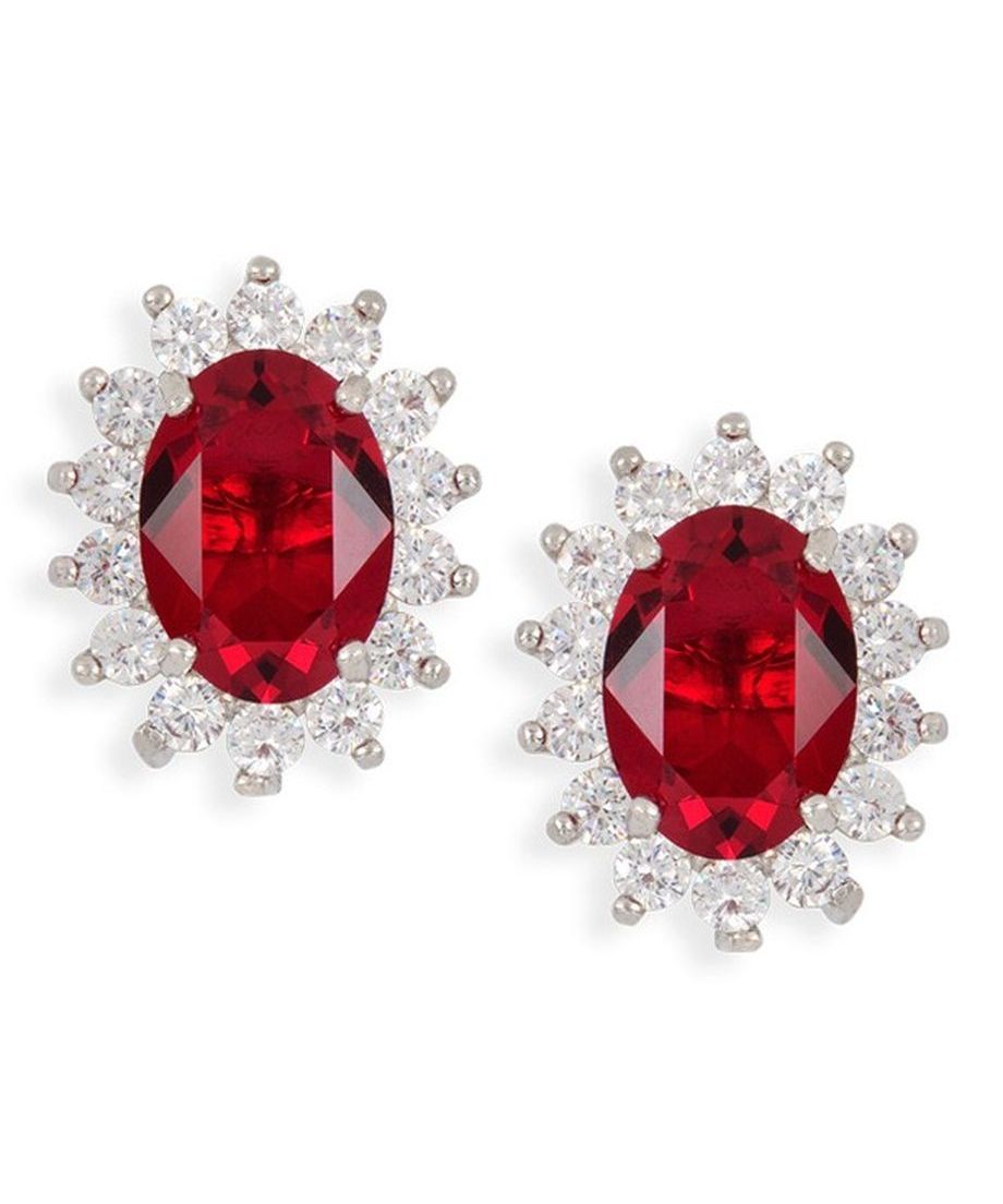 Pendientes de roseta color granate en plata de ley rodinada con Swarovski Pendientes de roseta color granate en plata de ley rodinada con Swarovski