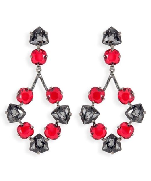 Pendientes grandes con Swarovski Elements de plata