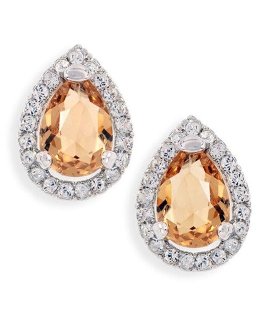 Pendientes Swarovski lágrima fumé de plata de primera ley