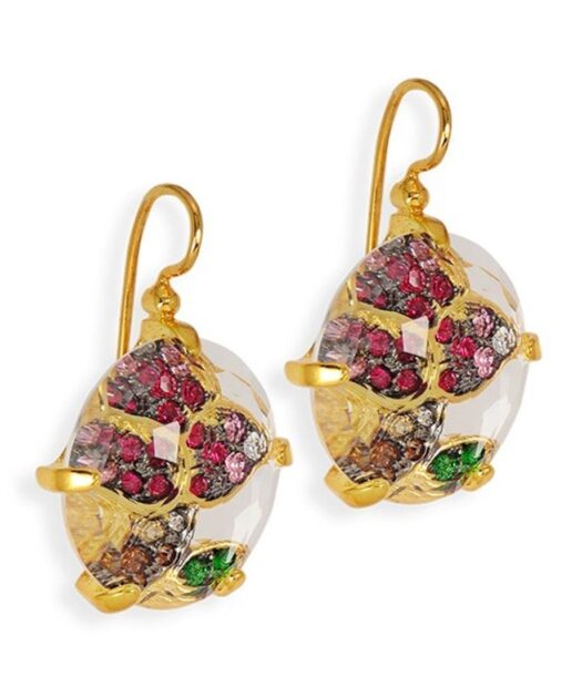 Pendientes transparencias oro amarillo de plata con Swarovski Elements