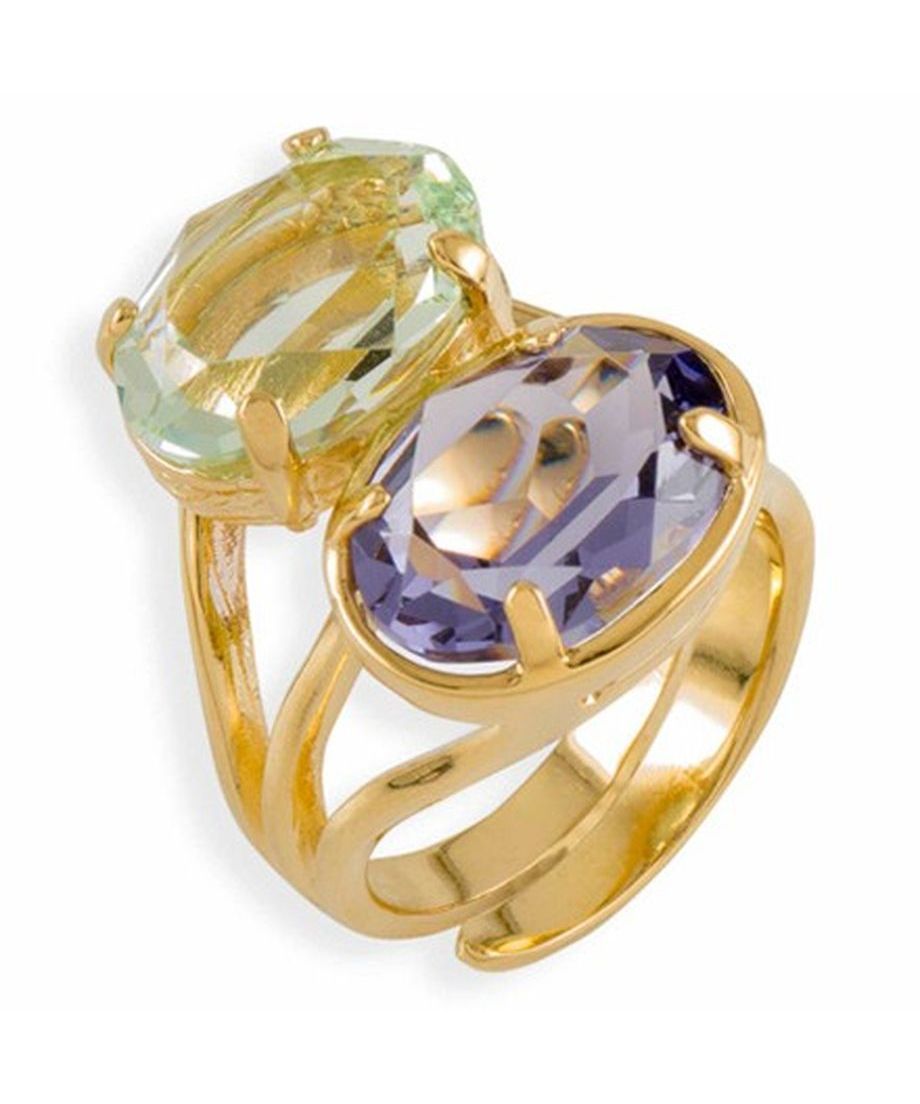 Anillo oro amarillo con Swarovski Elements de plata 925 milésimas Anillo oro amarillo con Swarovski Elements de plata 925 milésimas
