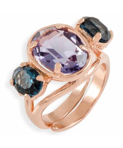 Anillo oro rosa con Swarovski Elements de plata de primera ley
