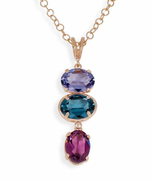 Colgante de plata rosa con Swarovski Elements de colores