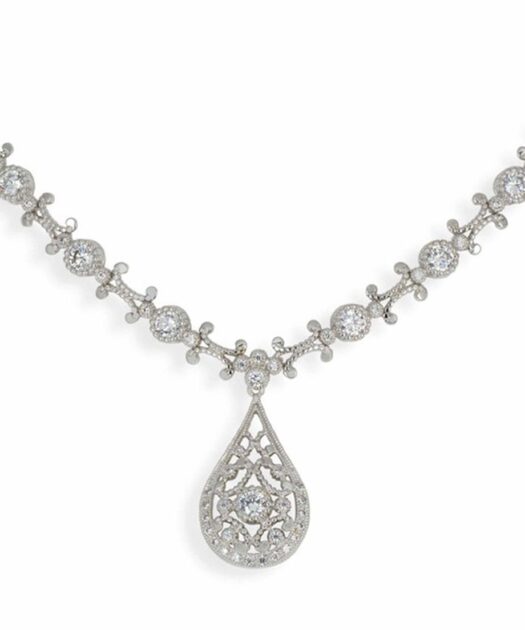 Gargantilla novia Swarovski Elements de plata de ley con un baño de rodio